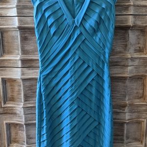 Aqua Blue Adrianna Spelled Mid-Length Dress